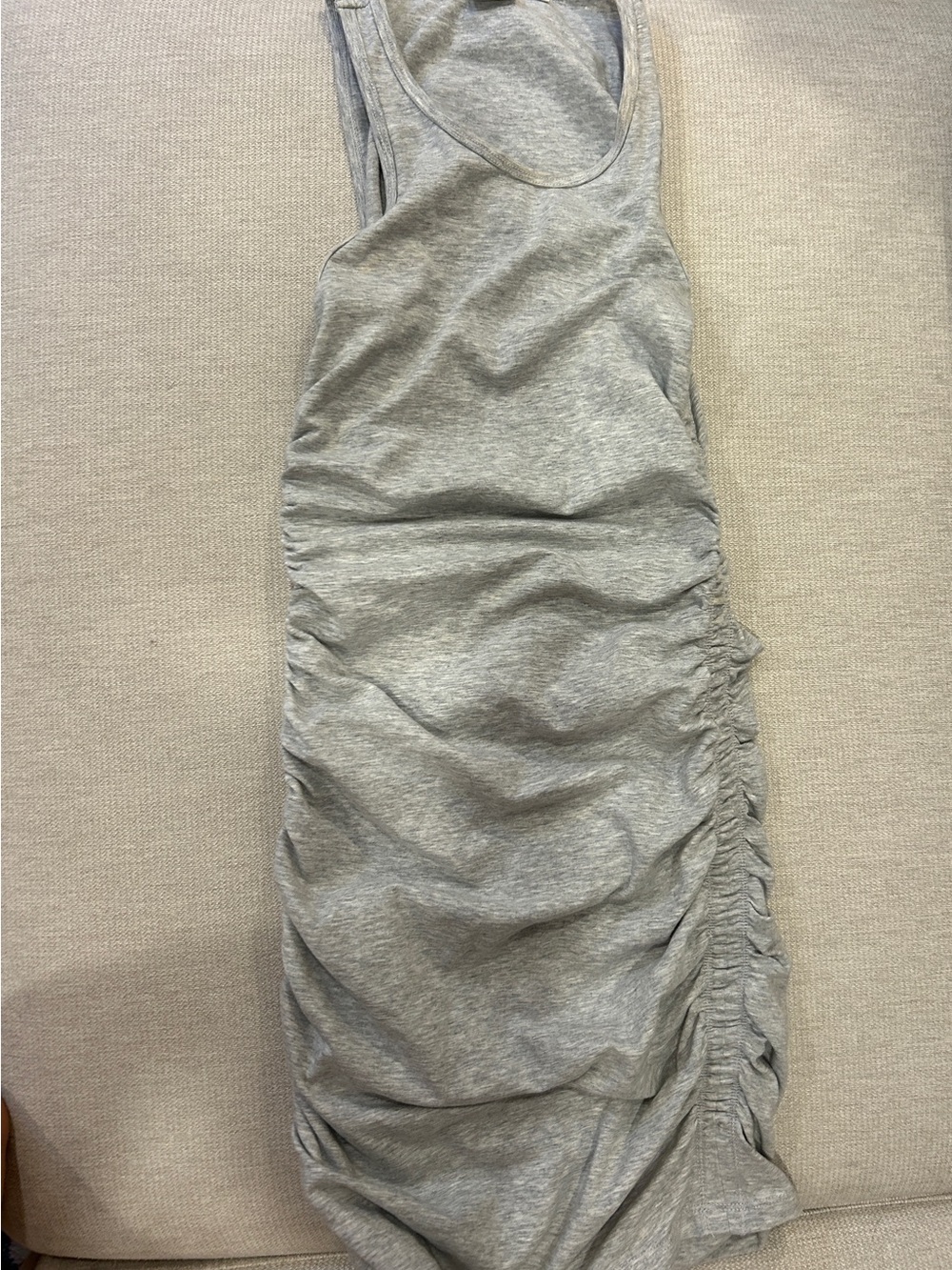 TNA Light Gray Ruched Tank Mini Dress
